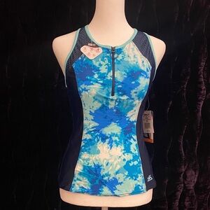 ZEROXPOSUR SUN SMART SCUBA ZIP TANKINI (YOGA,RUN,PADDLE,BIKE,SWIM) SIZE S #1412